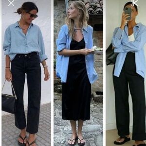 d. jeans Light Blue Casual Button Down Shirt